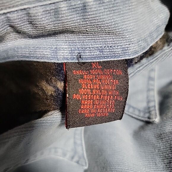 Wolverine Boots and  Gear  Blue Insulated Shirt Mens XL Cotton Flannel Lined - Picture 6 of 6